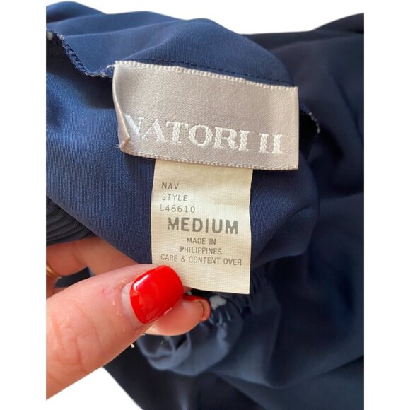 Vintage Natori II Saks Fifth Avenue Blue Satin Pajama Pants Medium - Picture 3 of 4